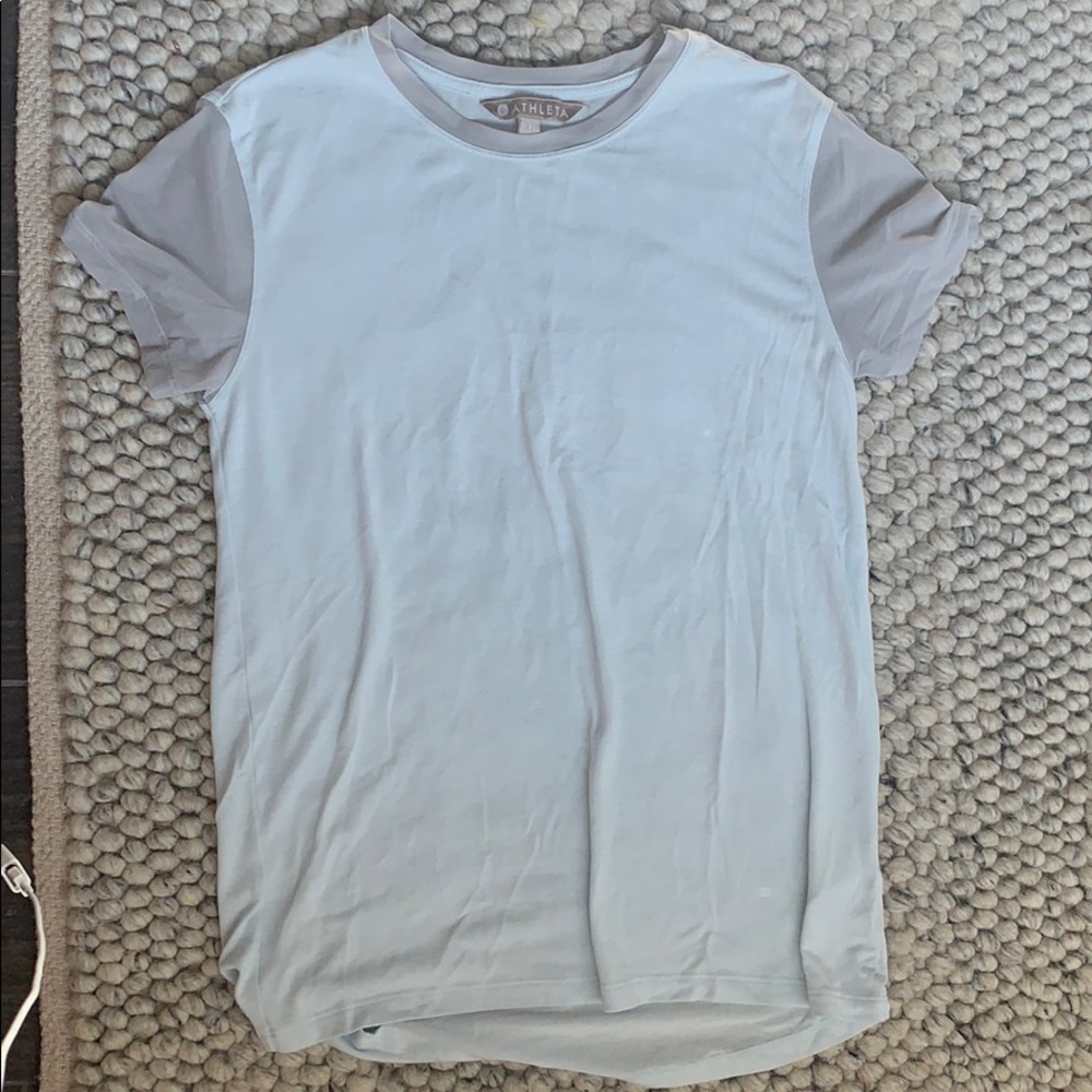 Athleta light blue barley worn t shirt size smal